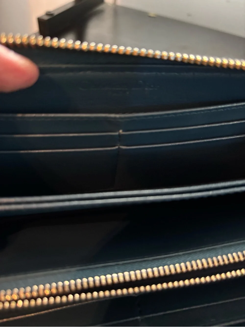 Authentic Christian Dior Lady Dior Voyageur Wallet Cloud Blue/Celeste Cannage
